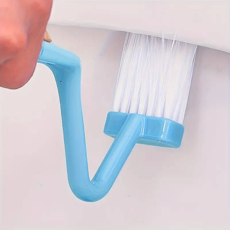 1pc V-Shaped Toilet Brush Set Wall-Mountable No Dead Angle Manual Battery-Free Ideal for Bathroom an