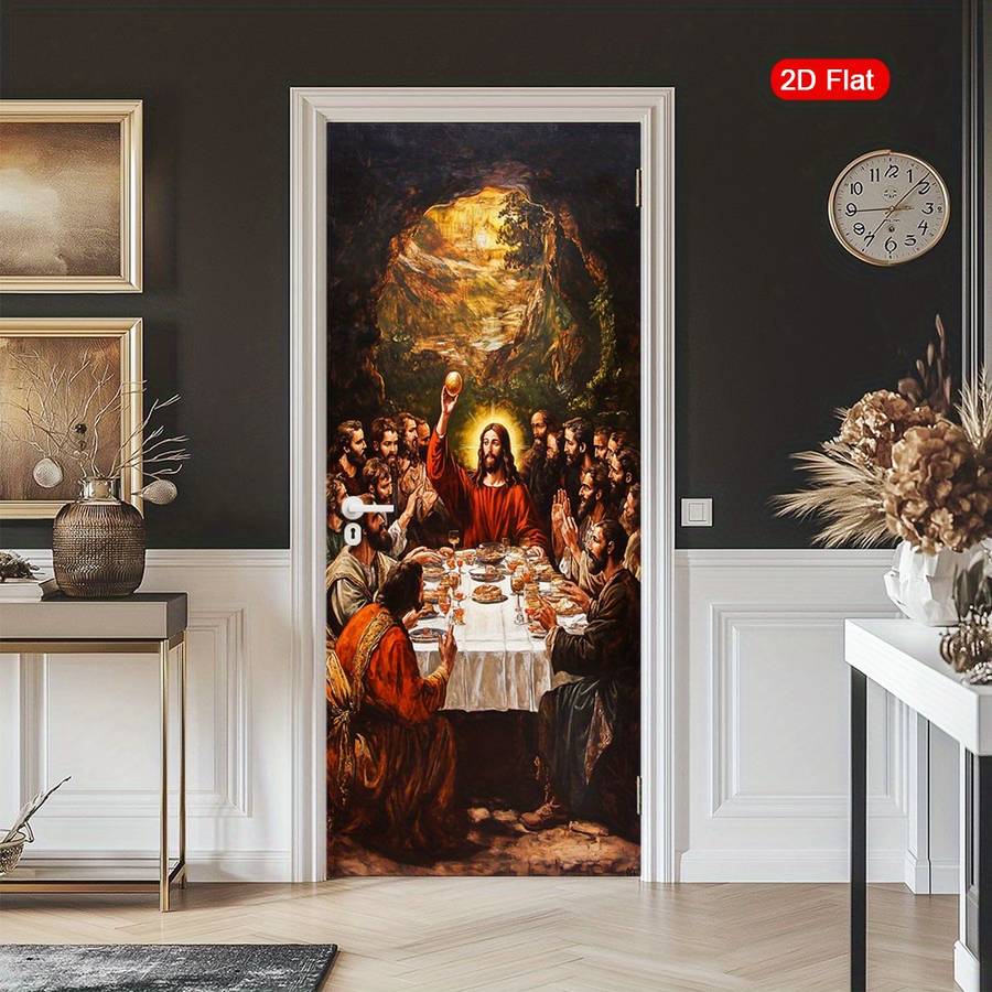 1pc 37.4x84.6 inches   95x215 cm   Jesus Christian Themed Stickers