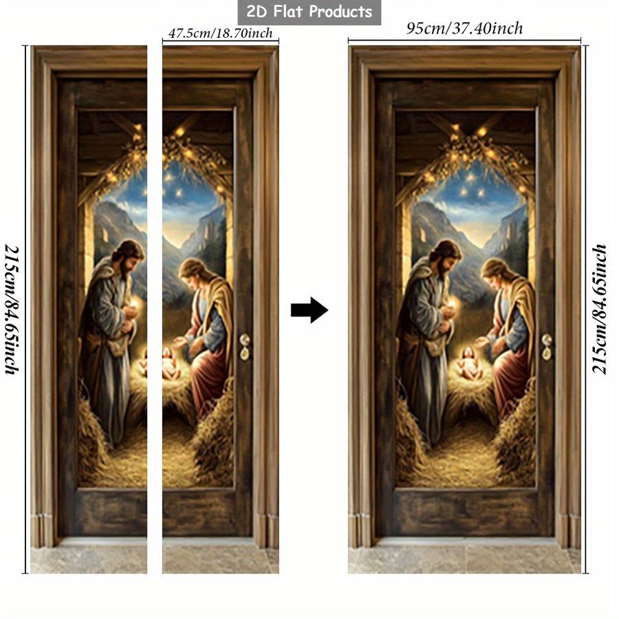 1pc 95.0x209.8cm Jesus Christian Themed Stickers