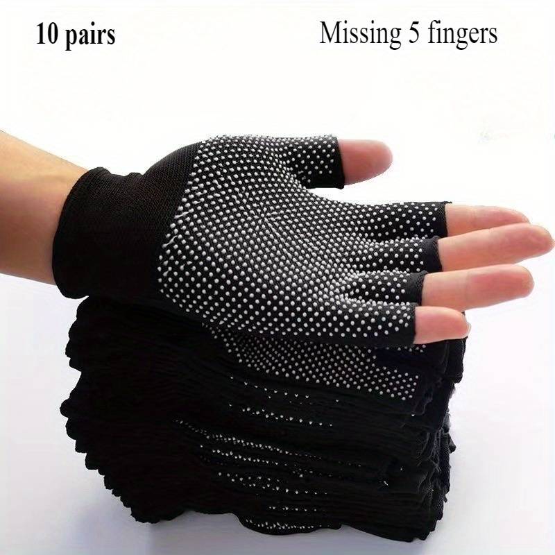 10 Pairs Pack 5 Fingers Multi Purpose Work Gloves