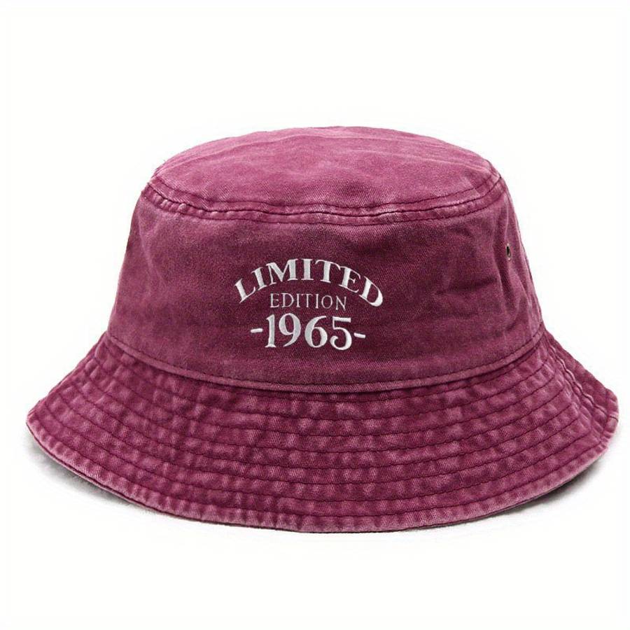 Wide-Brimmed Washed Denim Embroidered Fisherman Hat Breathable And Adjustable Unisex Sun Hat