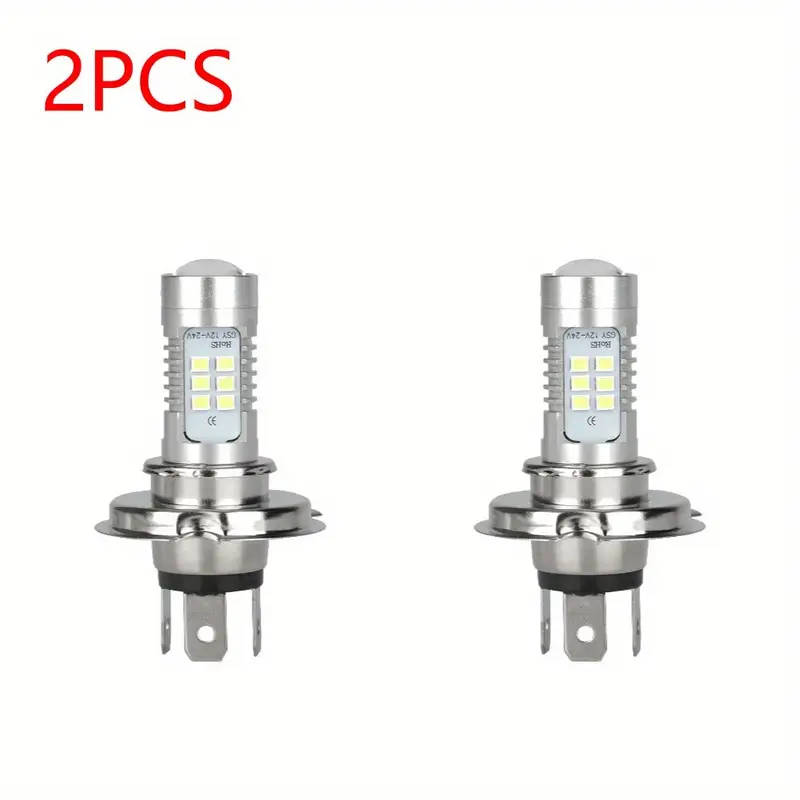 2Pcs H4 LED Headlights Car Fog Waterproof LED Bulb 6000K