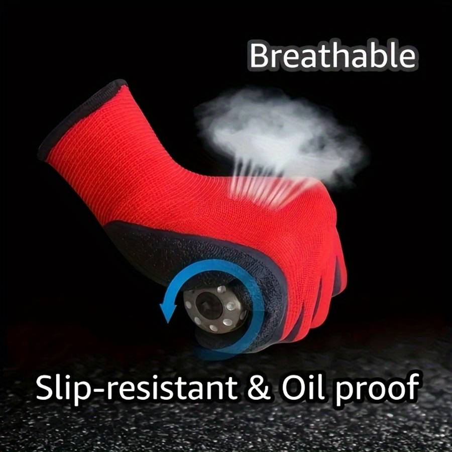 5 Pairs Red Multi Purpose Work Gloves