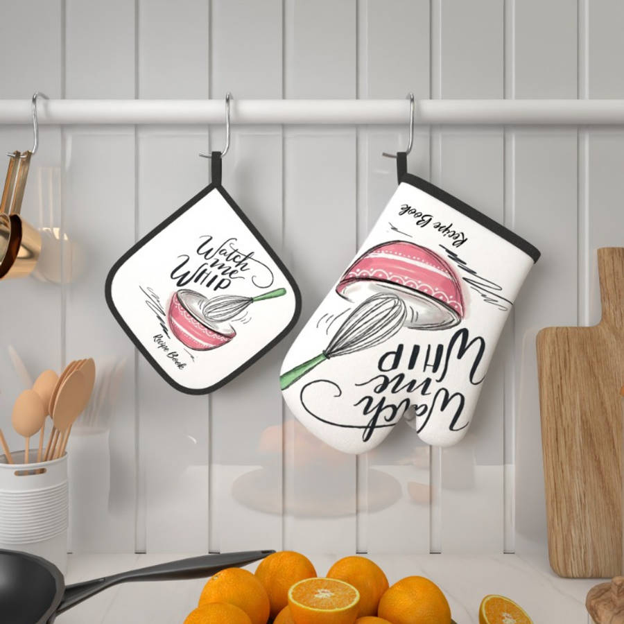 2Pc Heat Resistant Oven Mitts And Potholders