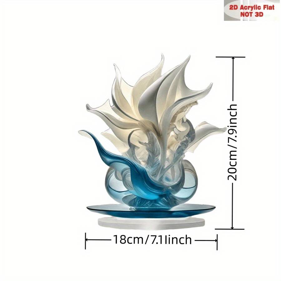 1pc 2D Flat  Elegant Bohemian Acrylic Lily Vase  Print Vibrant Floral Design Desktop Deco