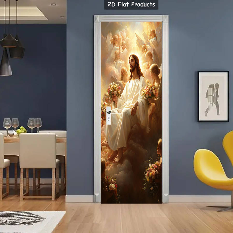 1pc 76.96x199.9cm Jesus Christian Themed Stickers