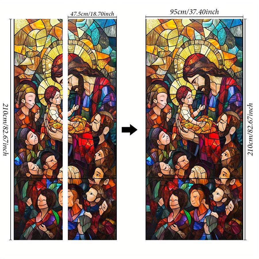 1pc 95.0x209.8cm Jesus Christian Themed Stickers