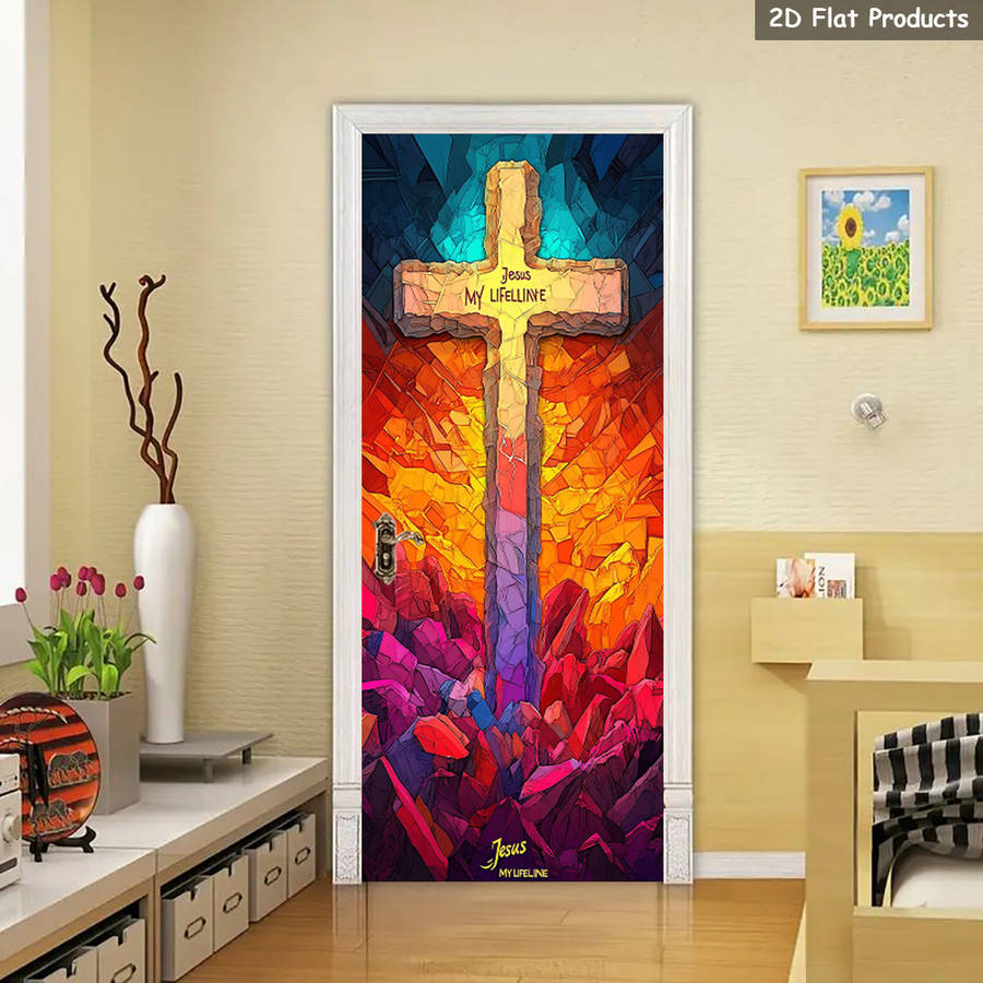 1pc 95.0x214.88cm Jesus Christian Themed Stickers