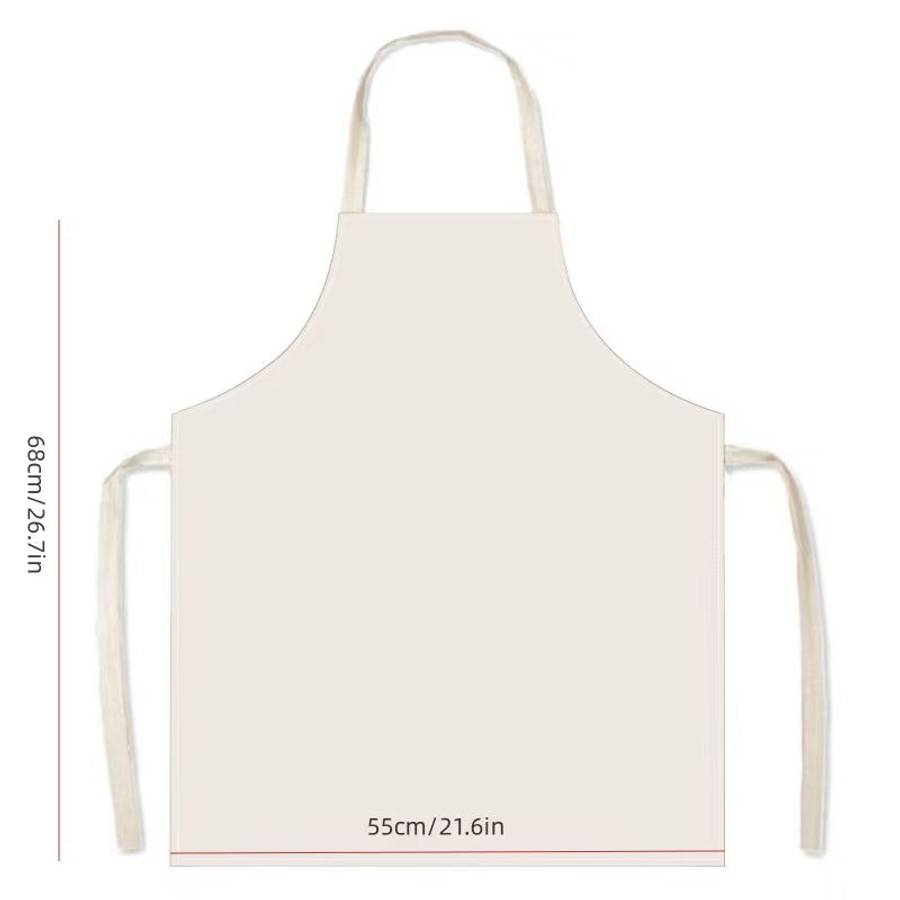 1pc Fun Carrot Print Apron 100% Linen Durable Comfortable 170gsm Woven Kitchen Apron for Co