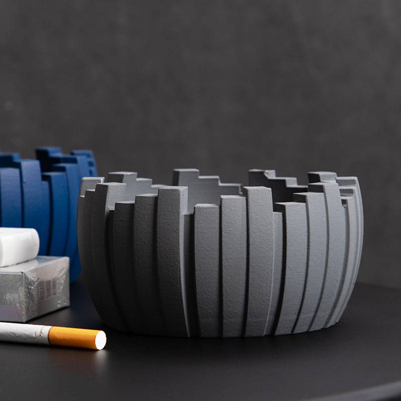 1pc Elegant Ceramic Ashtray Set Modern Geometric Design with Blue and Black Options Perfect for
