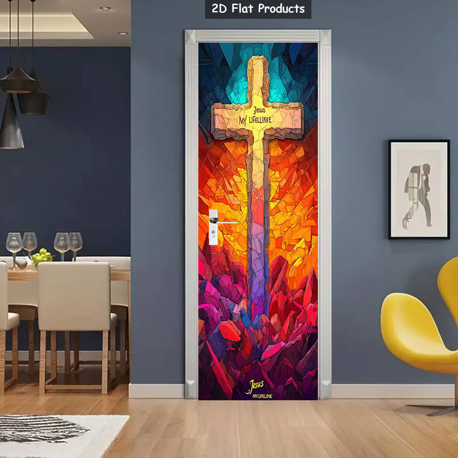 1pc 95.0x214.88cm Jesus Christian Themed Stickers