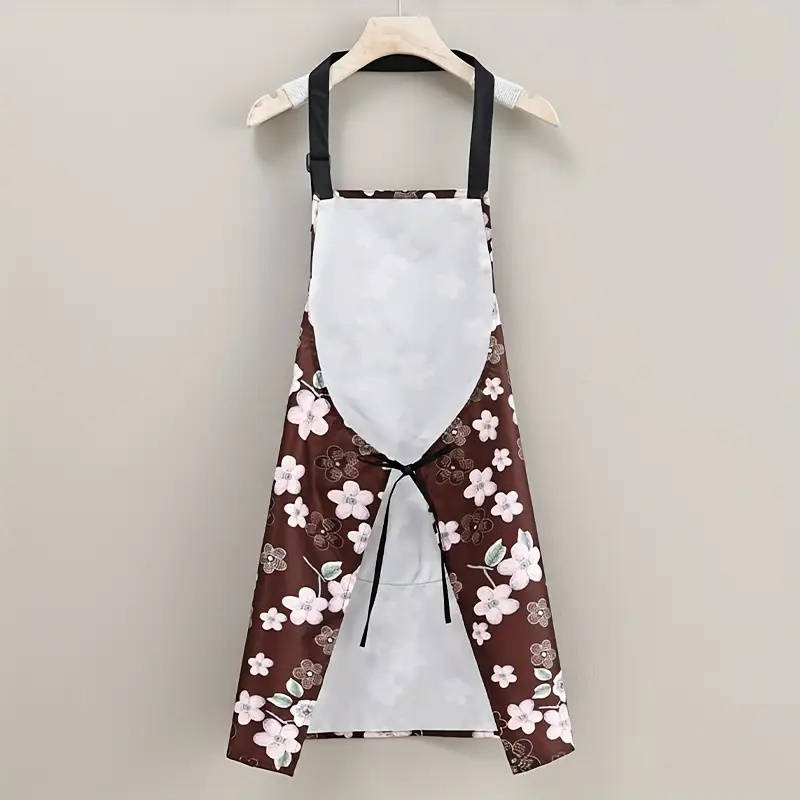 1pc Chic Waterproof Oil-Resistant Kitchen Apron for Women Durable Perfect for Cooking Bak