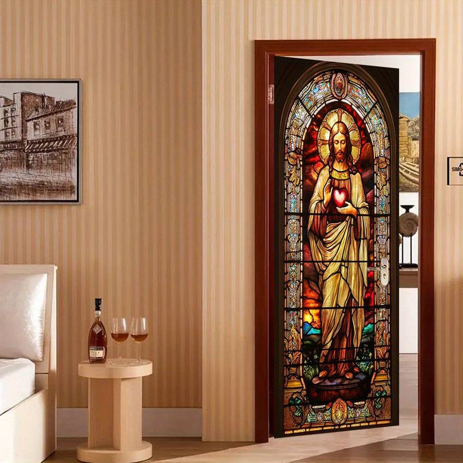1pc 76.96x199.9cm Jesus Christian Themed Stickers
