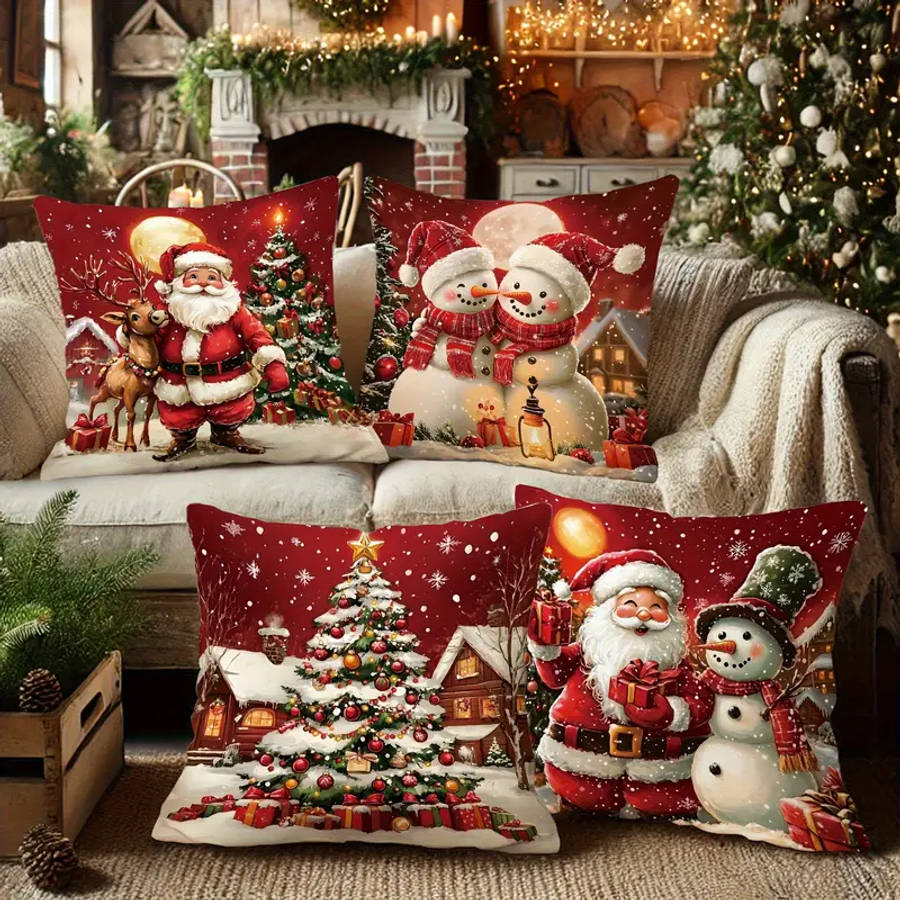 4-Piece Christmas Pillowcase Set