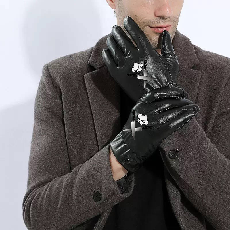 1 Pair Black Warm Gloves