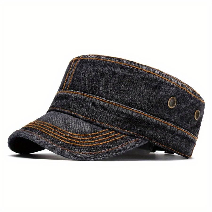 Men'S and Women'S Stylish Denim Baseball Cap with Adjustable Snap Closure Cotton Blend Sun P