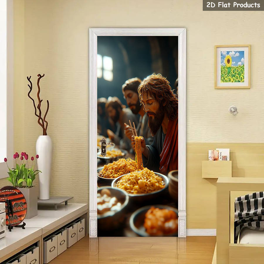 1pc 76.96x199.9cm Jesus Christian Themed Stickers