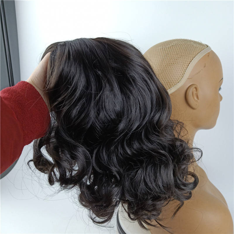 1Pc Black 30.48cm Fashion Design Wig