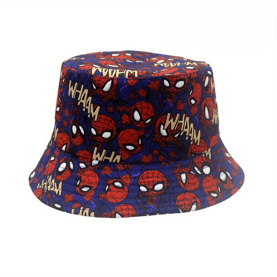 1pc Marvel Spider-Man Cartoon Character Style Fisherman Hat Best Choice for Travel and Outing