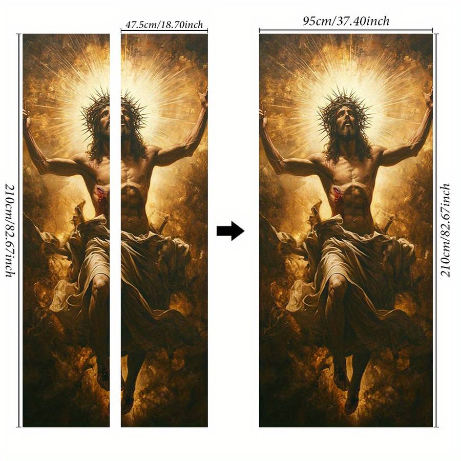 1pc 76.96x199.9cm Jesus Christian Themed Stickers