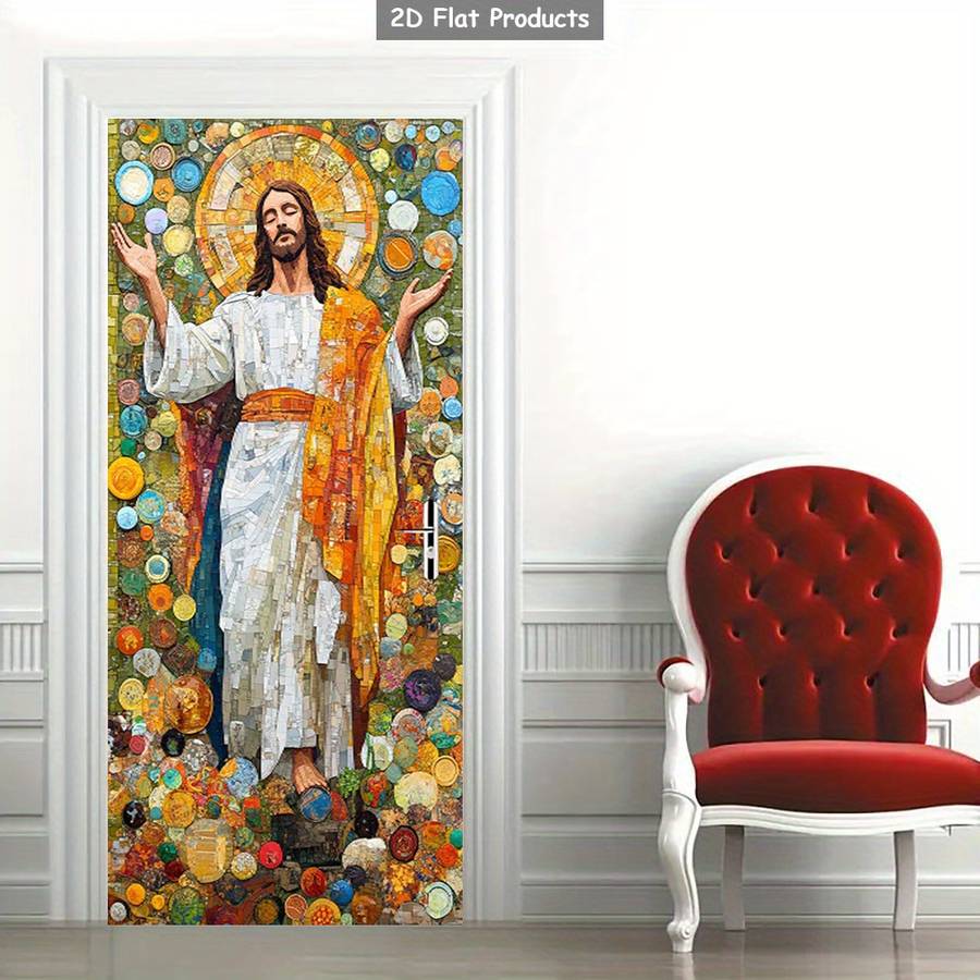 1pc 76.96x199.9cm Jesus Christian Themed Stickers