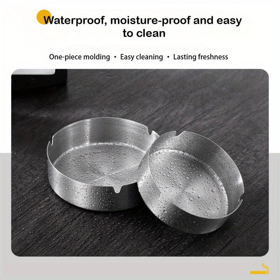 3pcs Stainless Steel Windproof Ashtray Shock-Resistant and Wear-Resistant Easy to Clean