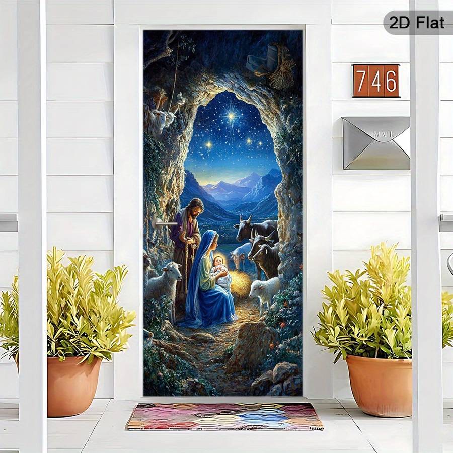 1pc 37.4x84.6 inches   95x215 cm   Jesus Christian Themed Stickers