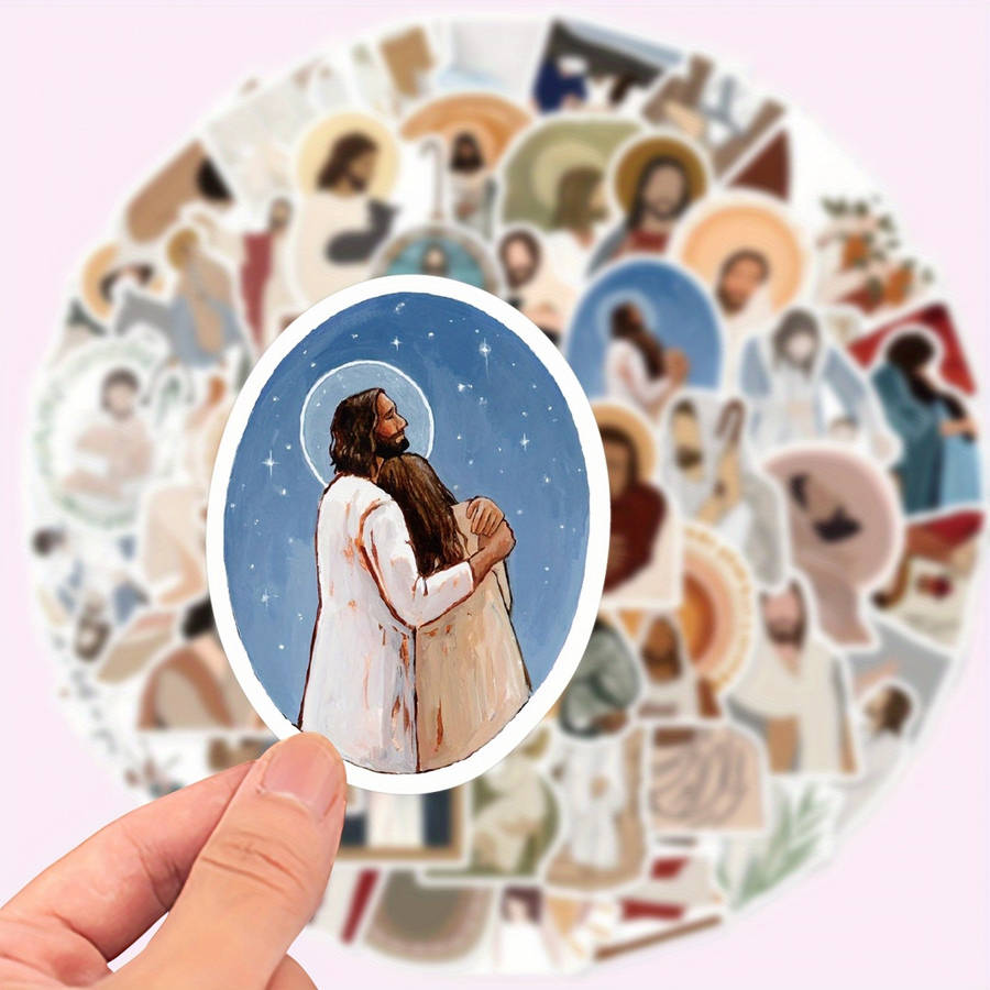 1pc MultiColor Jesus Christian Themed Stickers