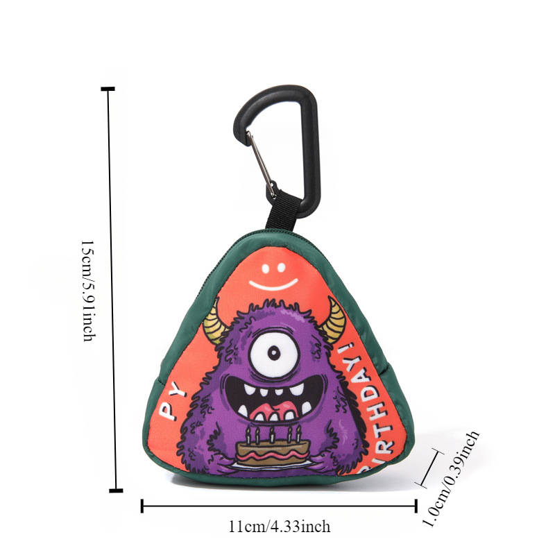 1pc Innovative Polyester Hip-Hop Mini Bag for Women Trendy Monster Face Design Coin Purse S