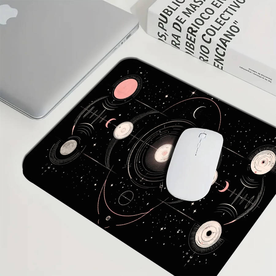 1pc 21x26cm Mystical Universe Planet Pattern Mouse Pad Waterproof Non-slip Washable
