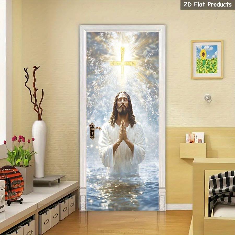 1pc 95.0x214.88cm Jesus Christian Themed Stickers