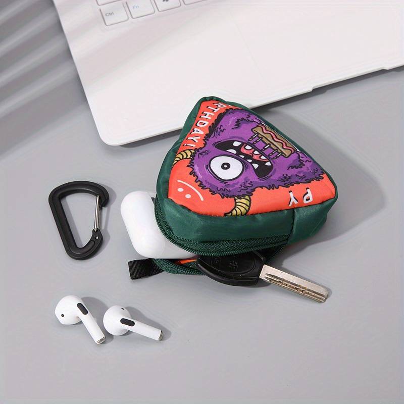 1pc Innovative Polyester Hip-Hop Mini Bag for Women Trendy Monster Face Design Coin Purse S