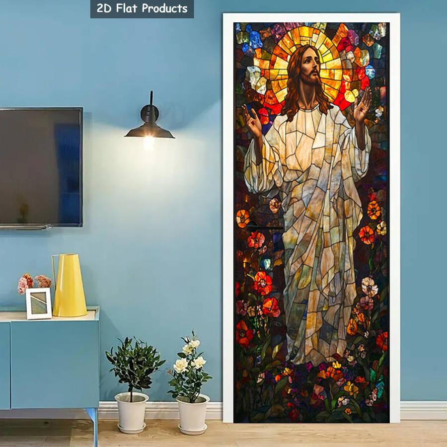 1pc 95.0x209.8cm Jesus Christian Themed Stickers