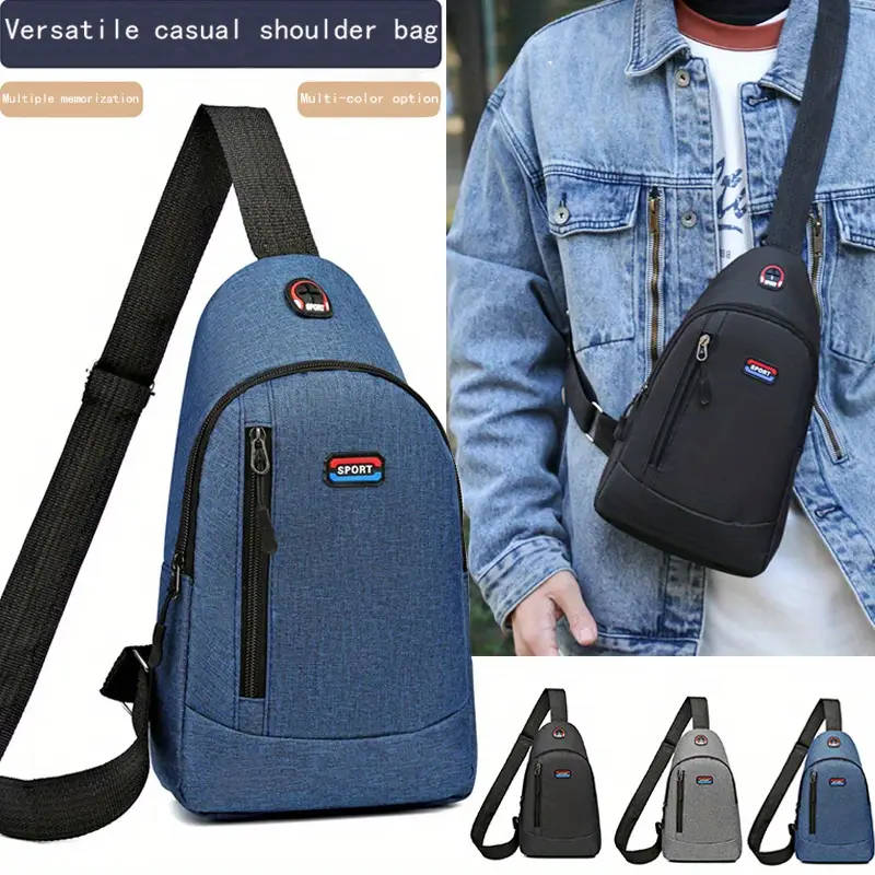 1pc Sports Chest Bag Waist Bag Casual Nylon Canvas