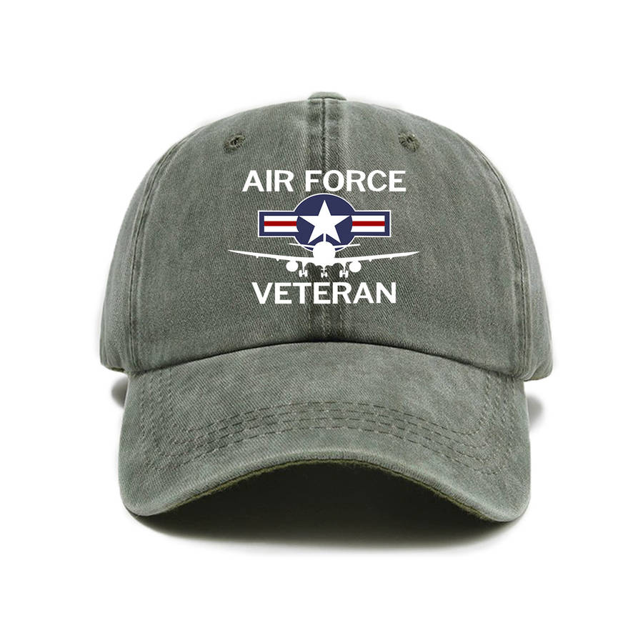 1pc Minimalist Adjustable Baseball Cap with Air Force Veteran Embroidery Sun Protection Casual