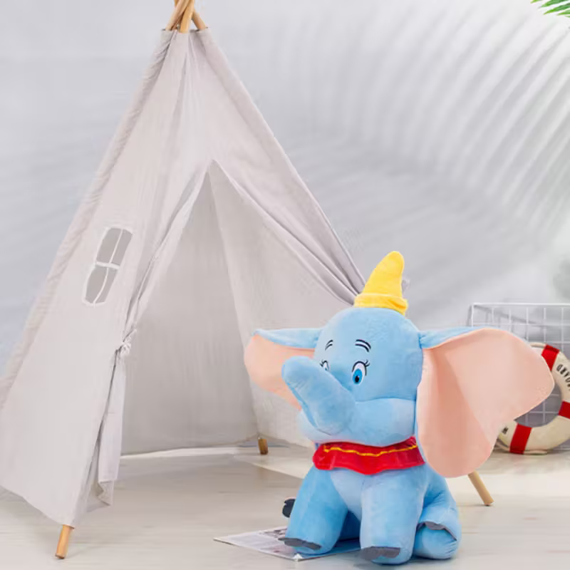 Blue Dumbo Plush Toy With Red Scarf