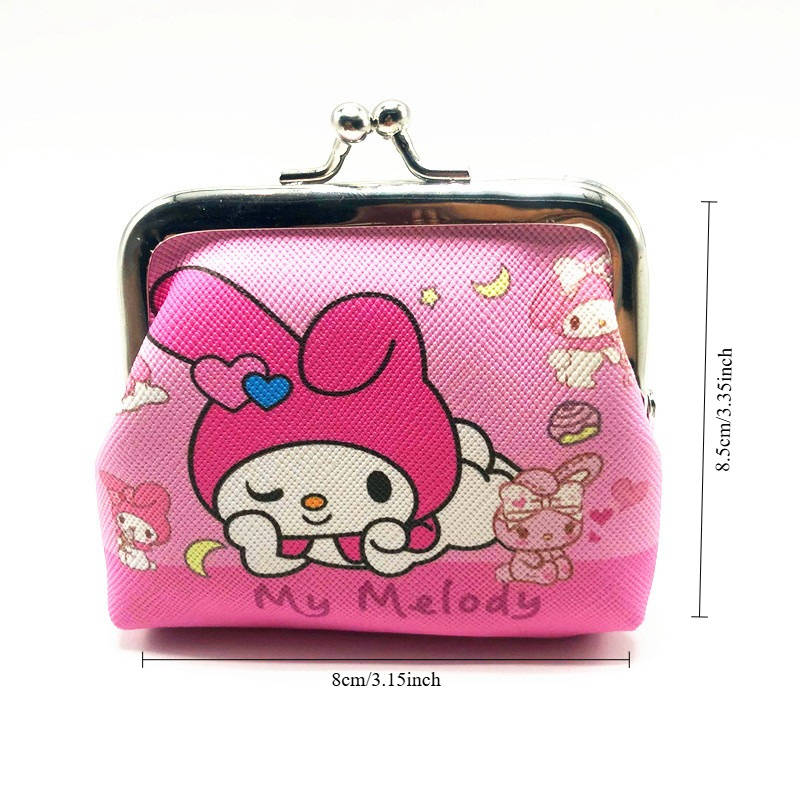 1pc For Hello Kitty Cartoon Coin Pouch Mini Clutch Kiss-Lock Purse Kawaii Storage Bag Wallet