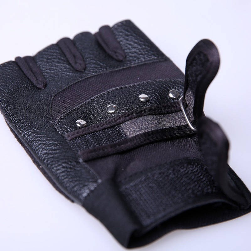 1 Pair Black PU One Size Outdoor Sports Gloves