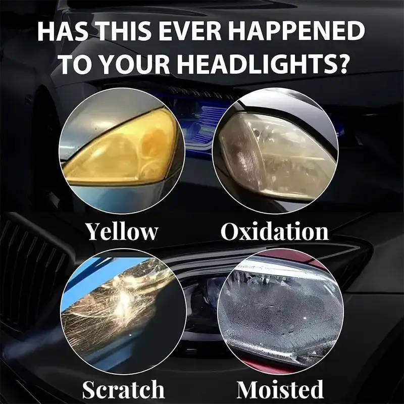 1pc Car Headlight Restoration Kit No-Polish Oxidation Removal Brightness Enhancement for All Models