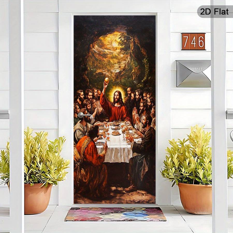 1pc 37.4x84.6 inches   95x215 cm   Jesus Christian Themed Stickers