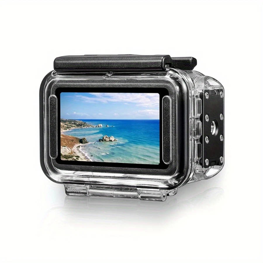 5pro 4 3 protective case high quality shockproof clear transparent hard shell with mounting holes screws for action camera accessories secure screw mount details 5