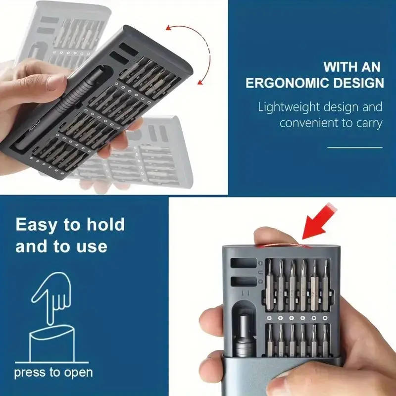 25 in 1 Precision Screwdriver Kit Versatile Repair Tool for Mobile Devices And Tablets Made of Sturd
