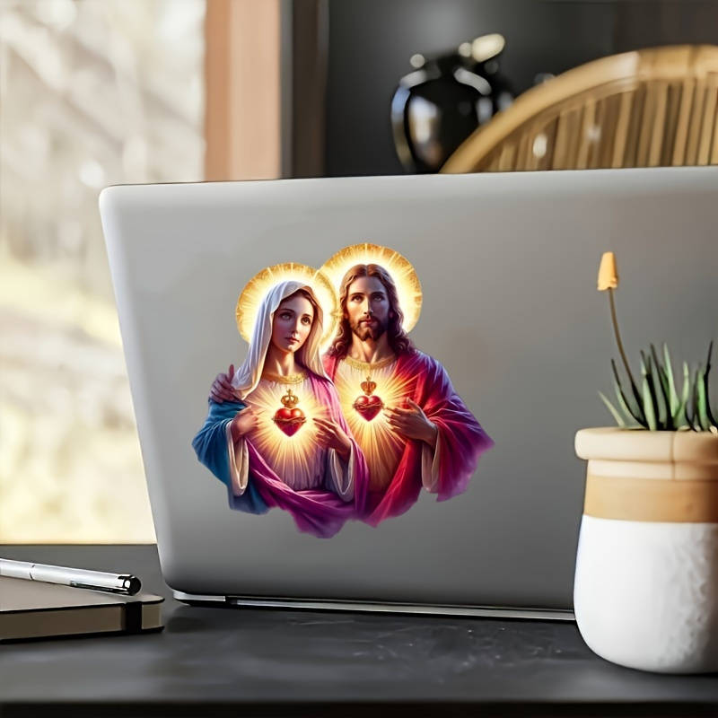 1pc 12.98cm x 11.99cm Jesus Christian Themed Stickers