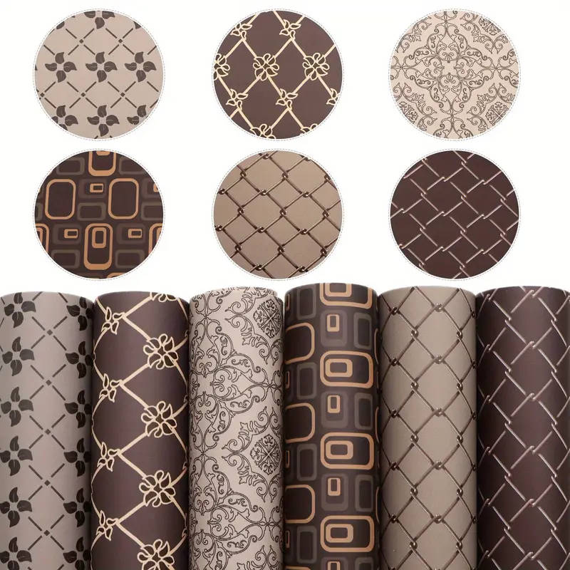 6 Vintage-Design Faux Leather Panels