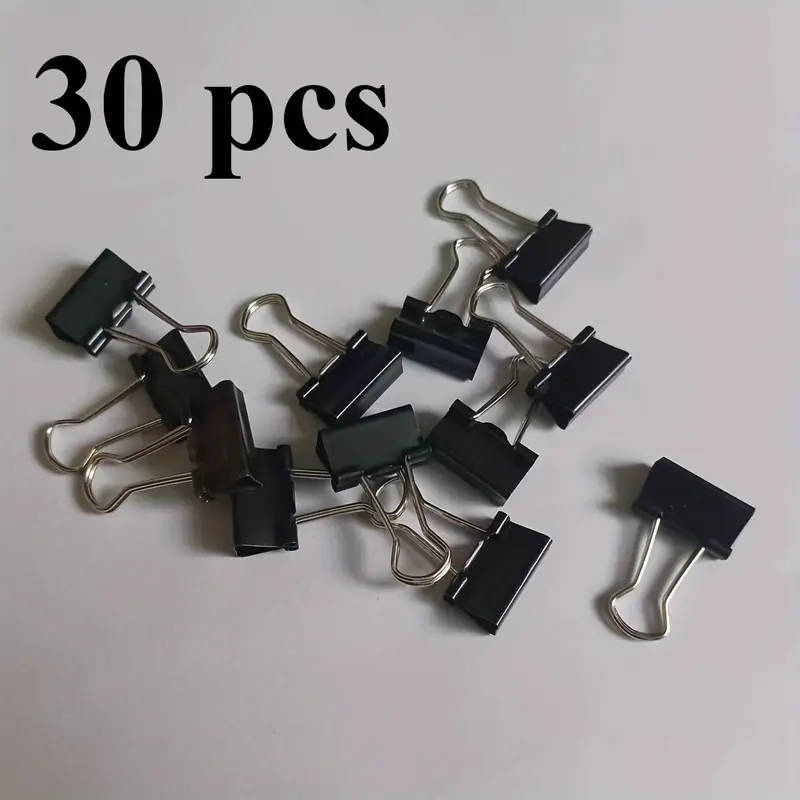 30pcs Durable Rust-Resistant Metal Binder Clips Small Paper Clamps for Office Classroom Teachers