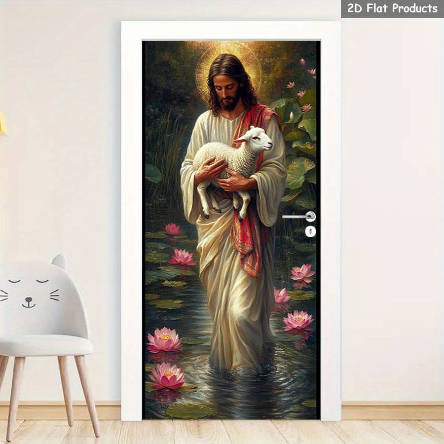 1pc 95.0x214.88cm Jesus Christian Themed Stickers