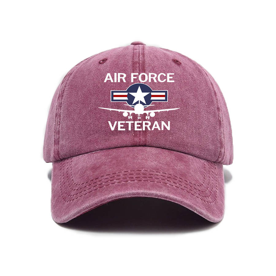 1pc Minimalist Adjustable Baseball Cap with Air Force Veteran Embroidery Sun Protection Casual