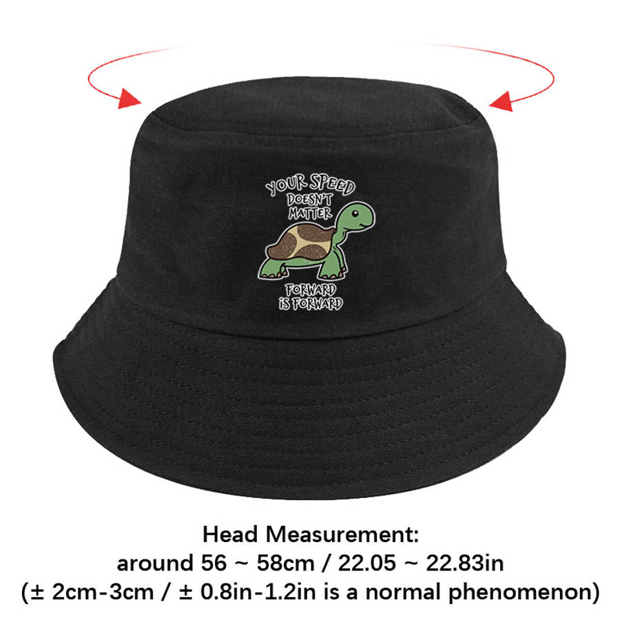 Yfm Turtle Print Bucket Hat Lightweight Polyester Fisherman Cap With Toggle Closure Machi