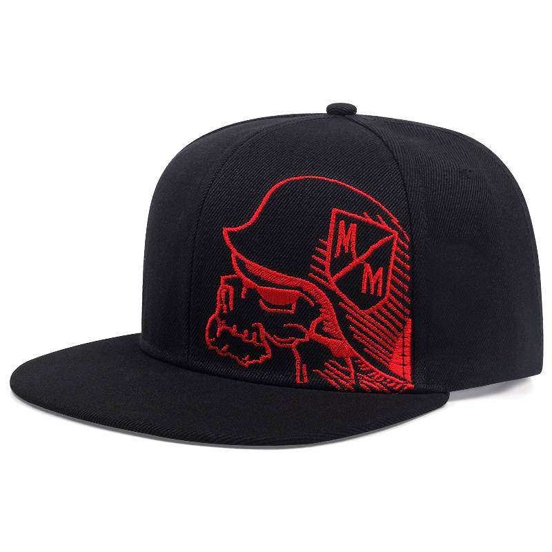 1pc Gothic Baseball Cap Adjustable Snapback Breathable Unisex Outdoor Sports Hat with Red Whi