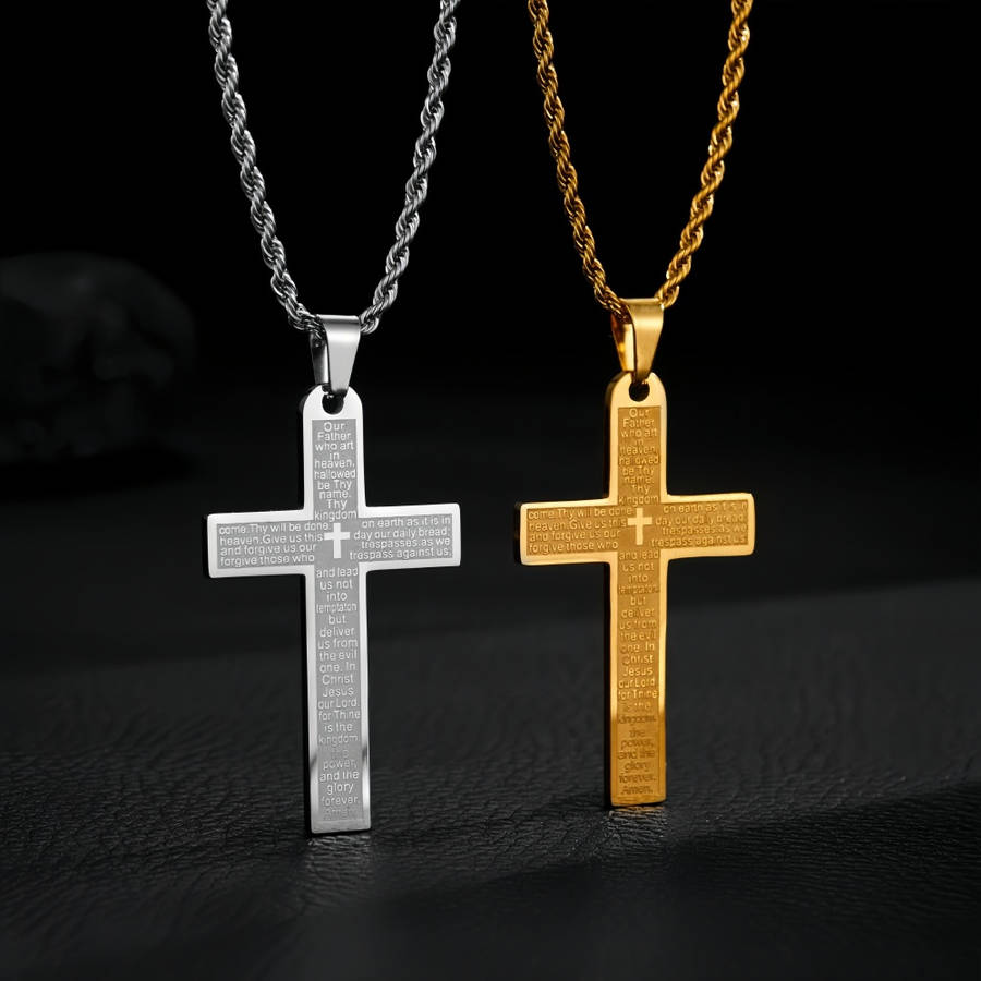 1 Piece Golden Jesus Theme Pendant